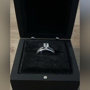 Diamond Nexus Oval Engagement Ring (.76 carats) + Matching Wedding Band